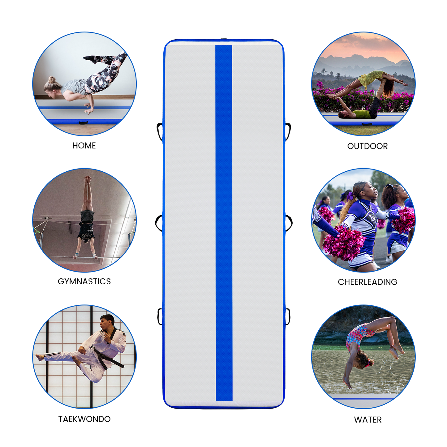 Tuxedo Sailor Inflatable Gymnastics Tumbling Mat Air - Blue
