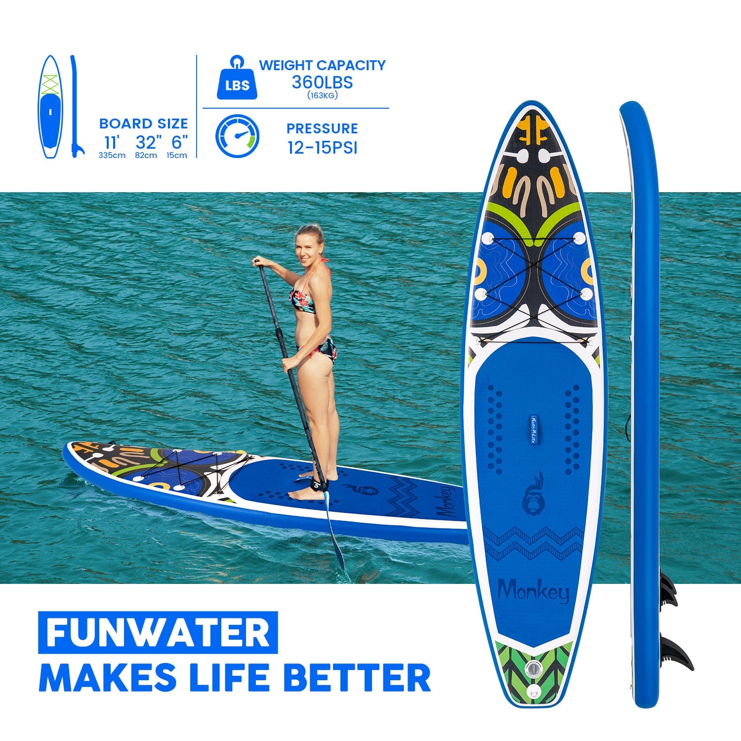 Monkey 11′ Inflatable SUP Board