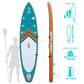 funwater blue inflatable stabd up paddle board 11' with 3 fins easy to store and carry