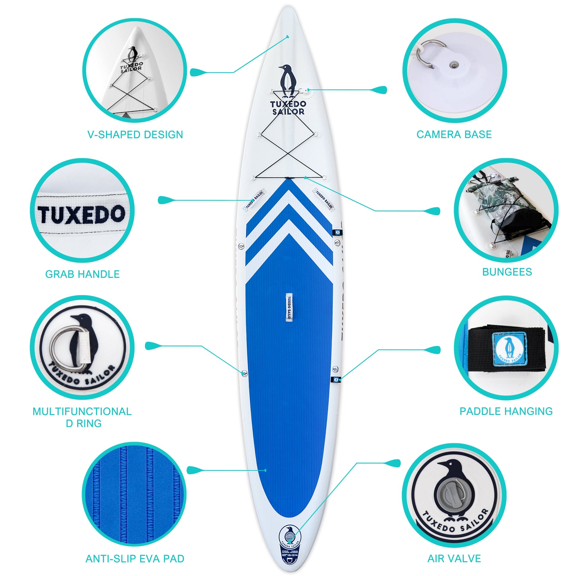 Funwater inflatable stand up paddle board  racing blue board Arrow 12‘6“ for summer holiday racing board