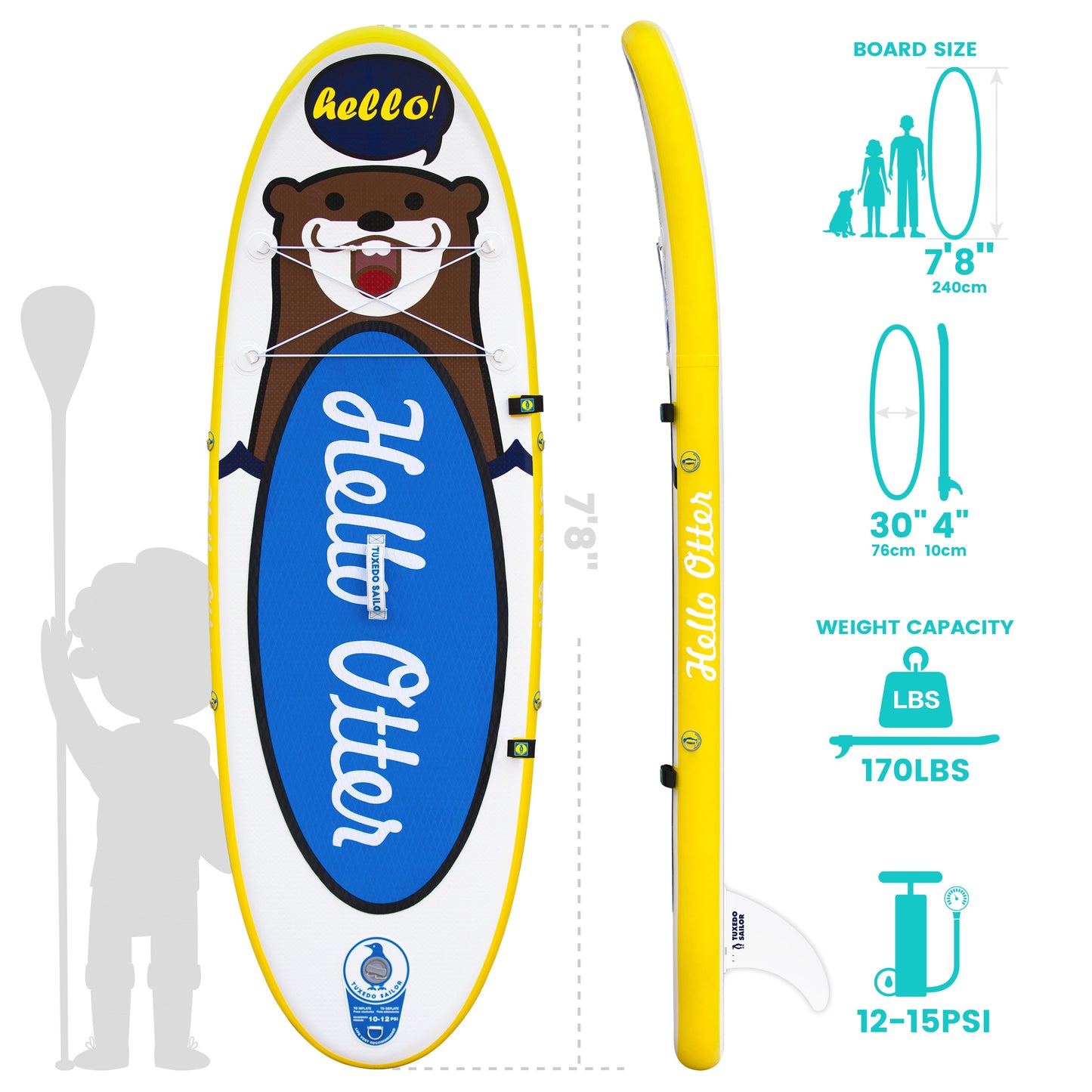 funwater inflatable paddle board designed for children 8' with a sup general seat