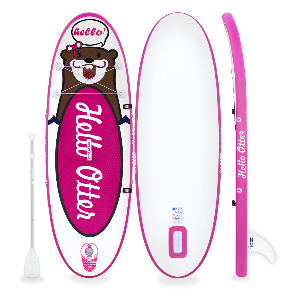 funwater pink inflatable paddle board designed for children 8'