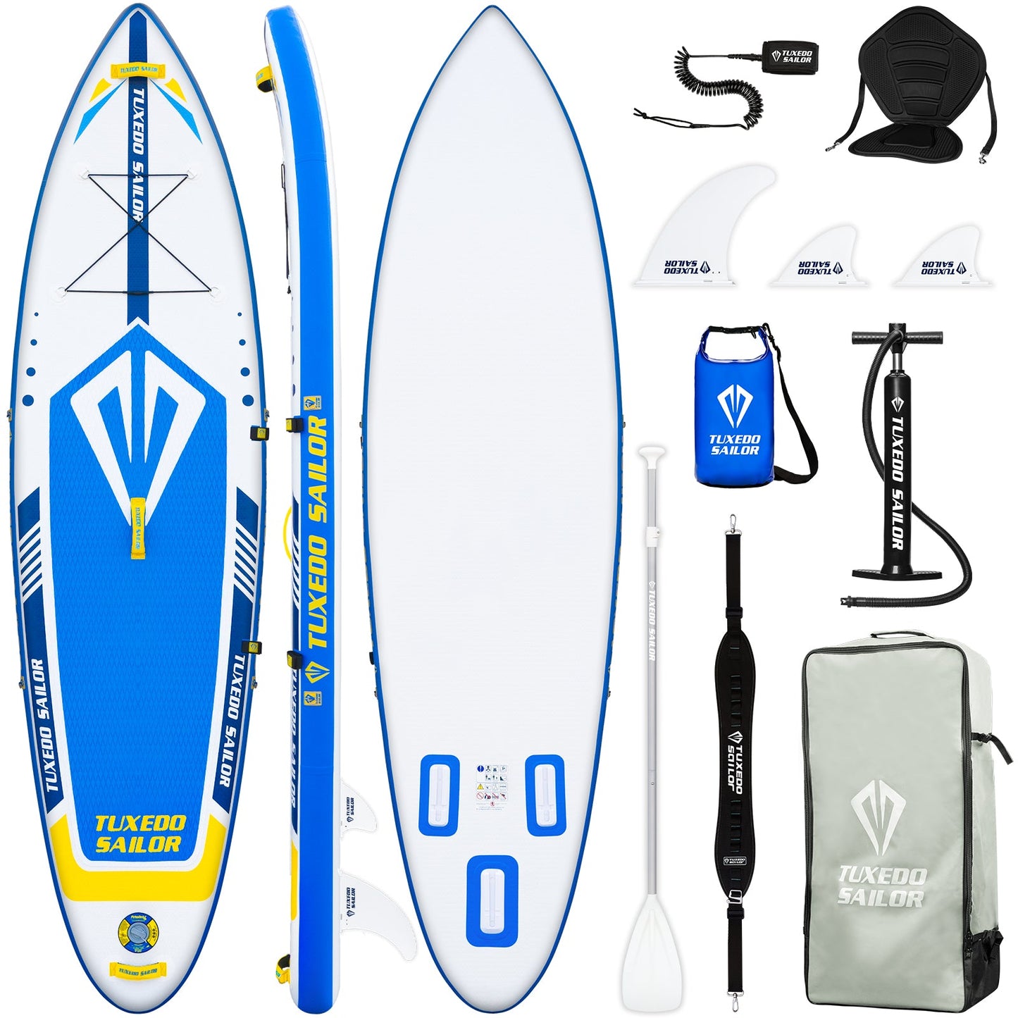 funwater touring inflatable stand up blue paddle board 10'6" easy to store and carry