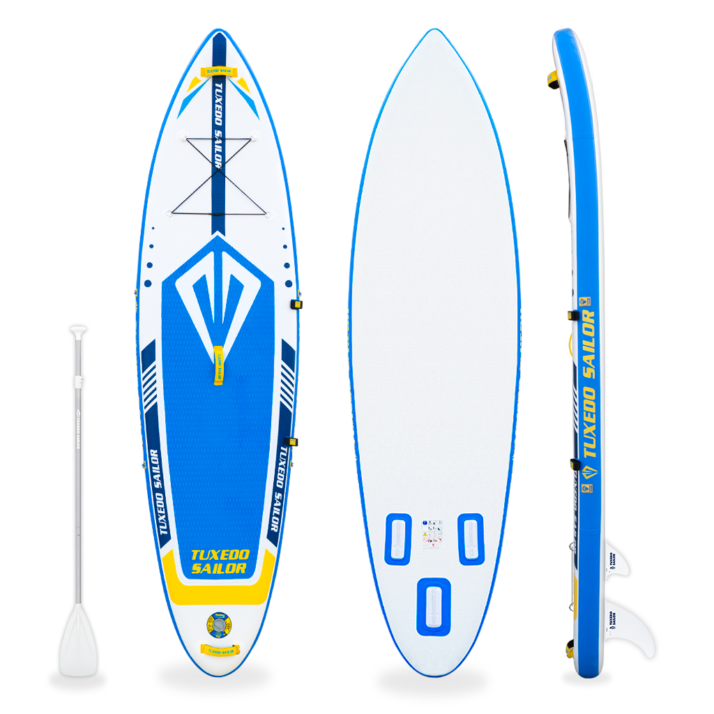 funwater touring inflatable stand up blue paddle board 10'6" easy to store and carry