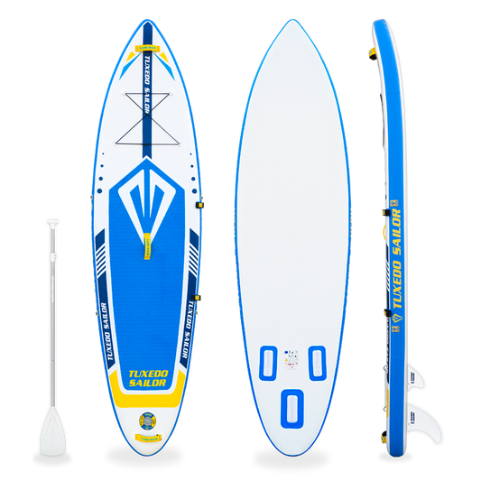 funwater touring inflatable stand up blue paddle board 10'6" easy to store and carry