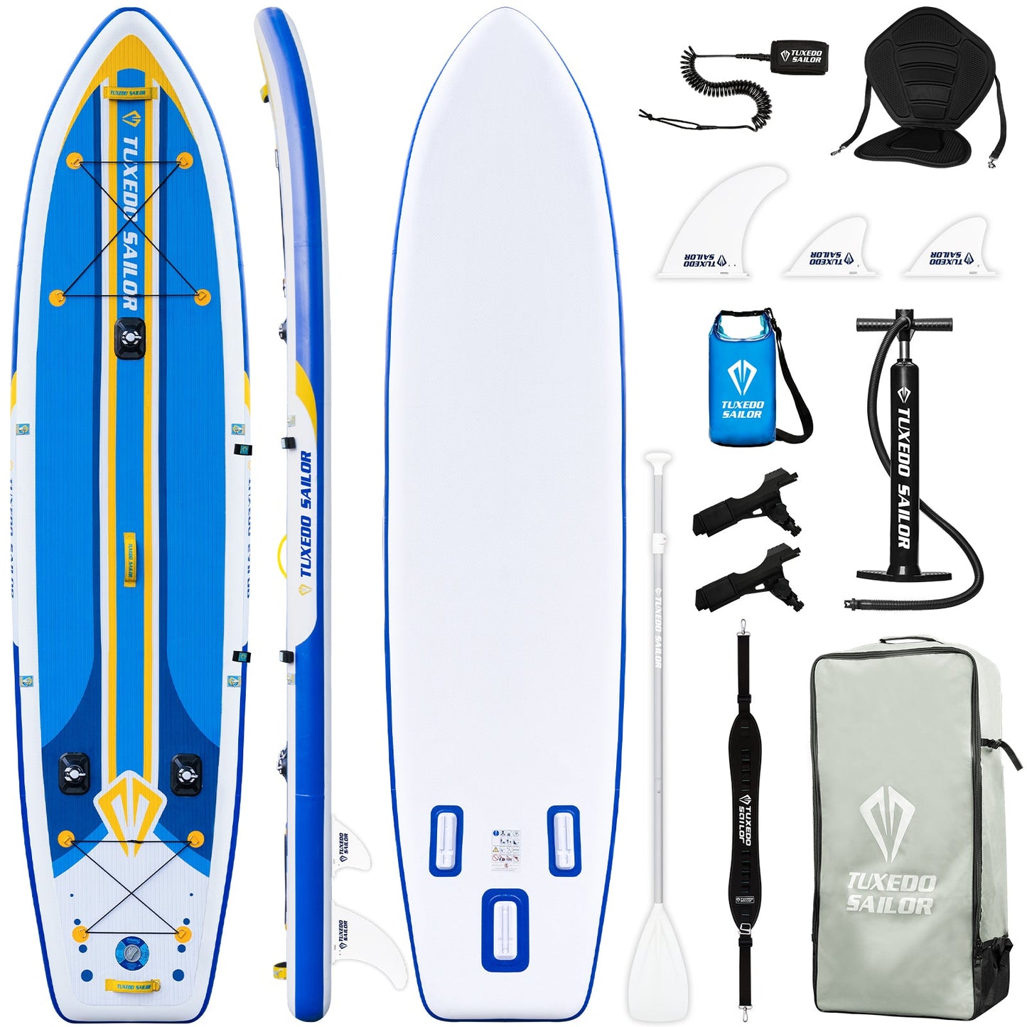 funwater classic inflatable blue fishing paddle board 12' with a sup general seat